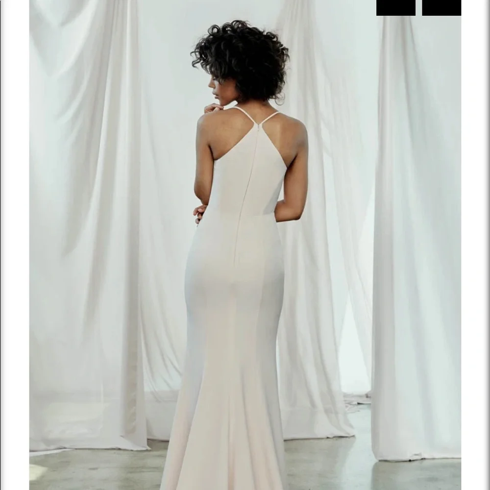 Amsale Taryn Mauve Crepe Dress - Picture 6 of 11
